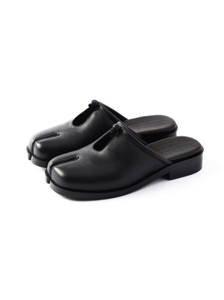6CRAYON Tabi Mule Slides-Black