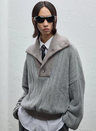 BALIANG Mink Fur Sweater-Grey