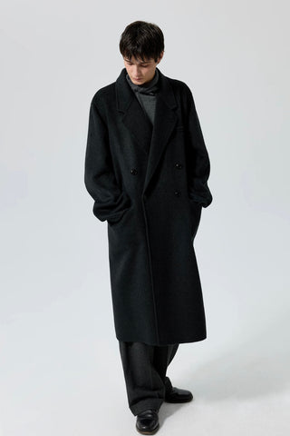 Simple Project Wool Chester Coat-Black