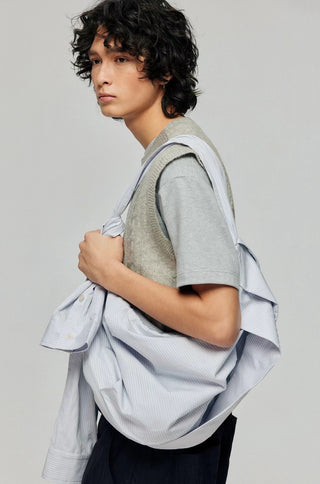 Simple Project Knot Pleated Bag-Light Blue