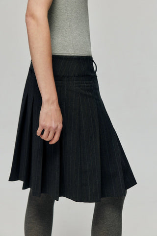 Simple Project Pleated Skirt-Navy