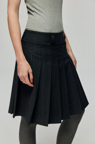 Simple Project Pleated Skirt-Navy