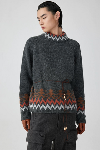 Simple Project Fair Isle Sweater-Grey