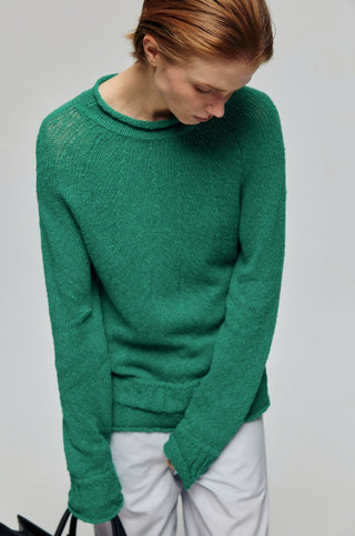 Simple Project Knit Jumper-Green