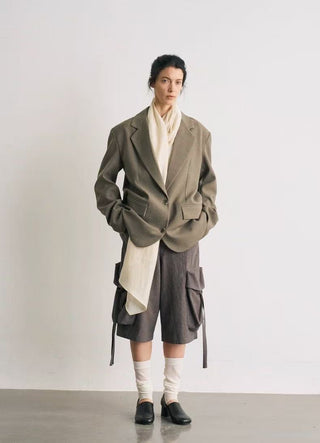 BALIANG Nomadic Scarf Blazer-Husk Green