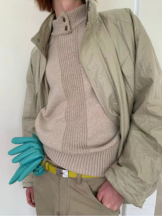 Simple Project Mock Neck Sweater