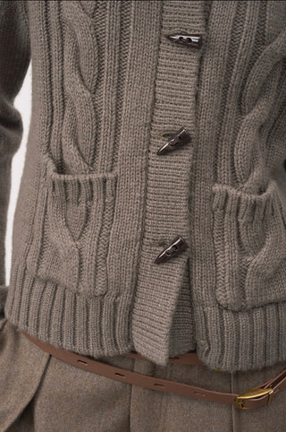 BALIANG Cable Fur Cardigan