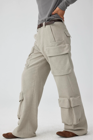 Simple Project Pocket Cargo Pants-Ivory