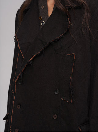 ILNya Distressed Flame Raw-Edge Coat