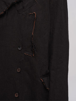 ILNya Distressed Flame Raw-Edge Coat
