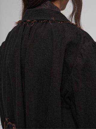 ILNya Distressed Flame Raw-Edge Coat