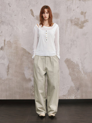 ILNya Layered Raw-Edge Cotton Tee