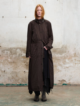 ILNya Curve Hooded Trench Coat