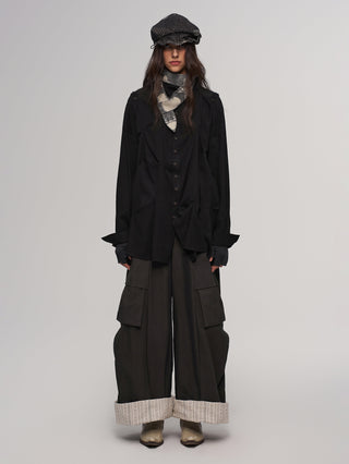 ILNya Rolled Curve Cargo Pants