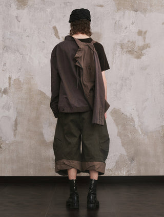 ILNya Twisted Cuff Cropped Pants-Olive Green