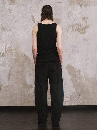ILNya Raw-Edge Cotton Casual Trousers