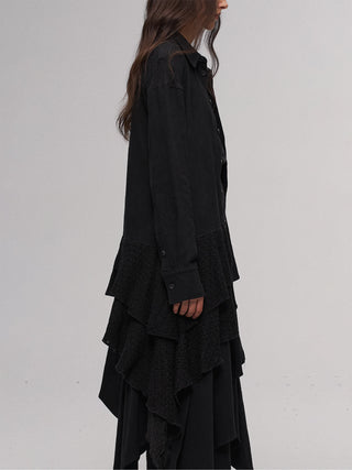 ILNya Asymmetrical Ruffle Shirt