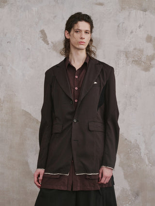 ILNya Knit-Panel Contrast Tailored Blazer