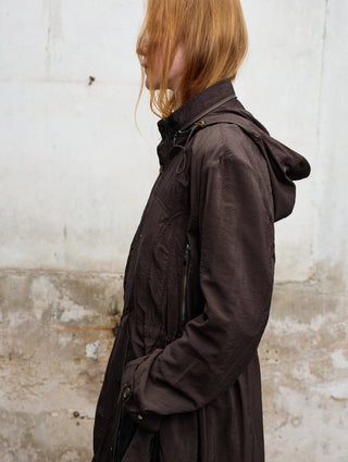ILNya Curve Hooded Trench Coat