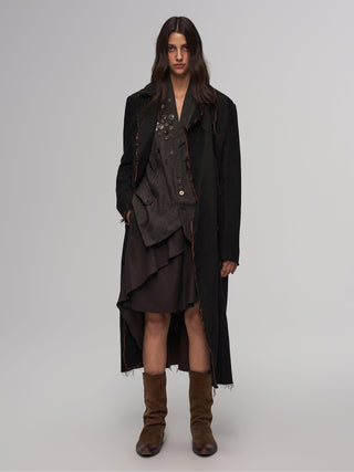 ILNya Distressed Flame Raw-Edge Coat
