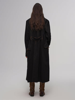 ILNya Distressed Flame Raw-Edge Coat