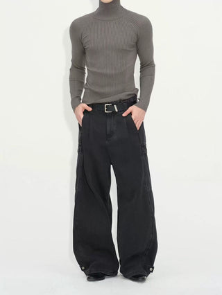 NFAI Ribbed Turtlenecks Knit-Brown