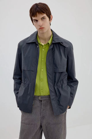 Simple Project Coated Field Jacket-Mermaid Grey