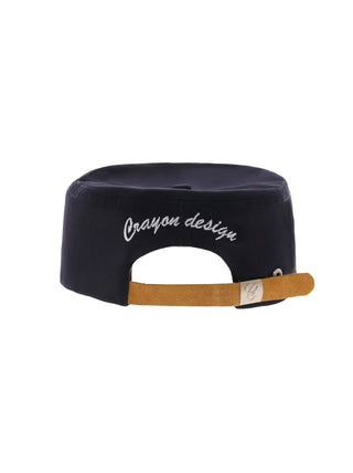 6CRAYON Flat Brimmed Baseball Cap-Navy
