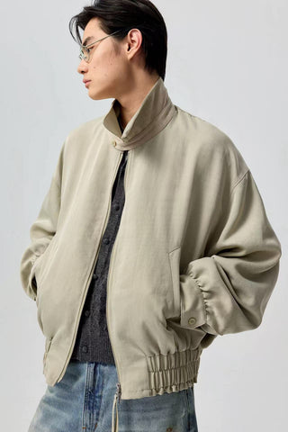 Simple Project Boxy Nylon Jacket-Beige