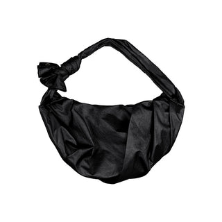 Simple Project Knot Pleated Bag-Black