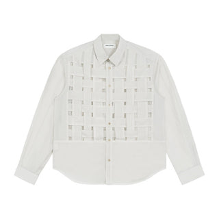 Simple Project Organza Braided Shirt-White