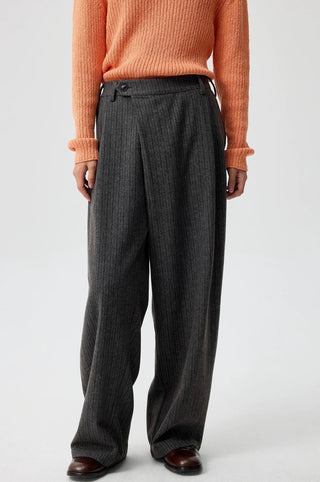 Simple Project Striped Wool Trousers