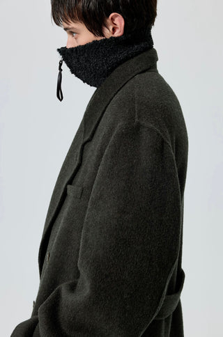 Simple Project Wool Chester Coat-Olive Green