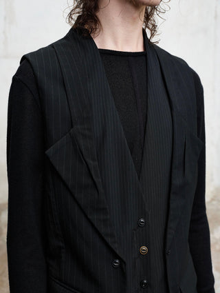 ILNya Double-Collar Stripe Vest