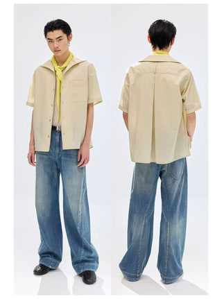 Simple Project Striped Shirt-Butter Yellow