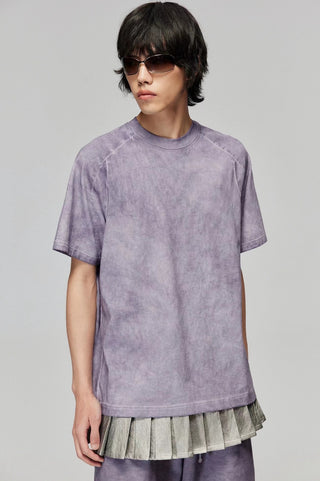 Simple Project Tie Dye Boxy Shirt-Purple