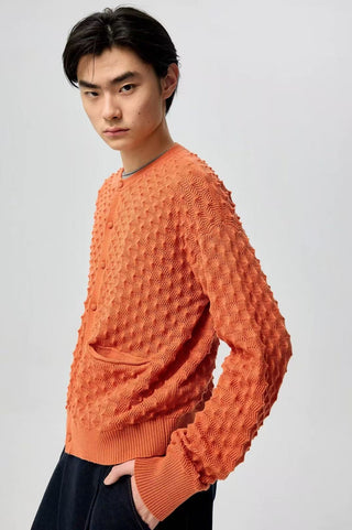 Simple Project Pineapple Stitch Sweater-Orange