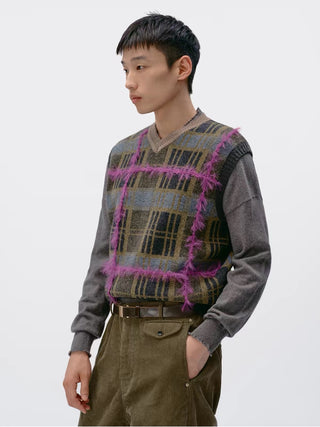 Simple Project Plaid Vest Sweater