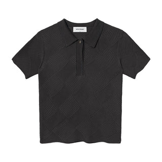 Simple Project Tencel Polo Shirt-Black