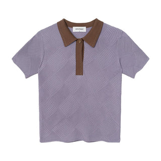Simple Project Tencel Polo Shirt-Purple