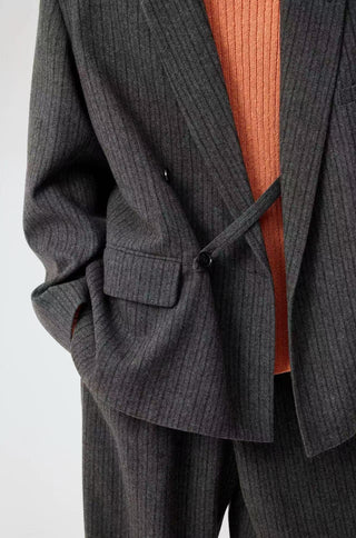 Simple Project Striped Woolen Blazer