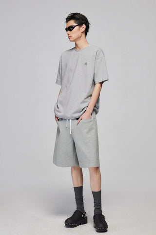 Simple Project Airy Drawstring Shorts-Grey