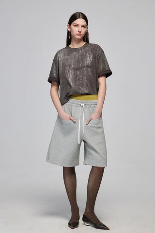 Simple Project Airy Drawstring Shorts-Grey