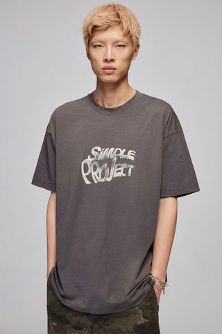 Simple Project Oversized Logo T-shirt-Grey