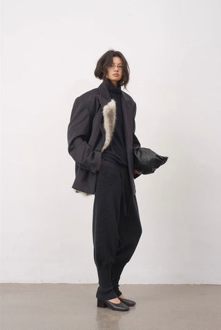 BALIANG Coil Tweed Blazer-Indigo Black