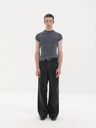 NFAI Ribbed Short Sleeve-Ironveil Grey