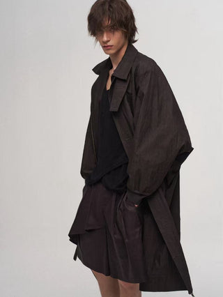 ILNya Patchwork Cocoon Trench Coat
