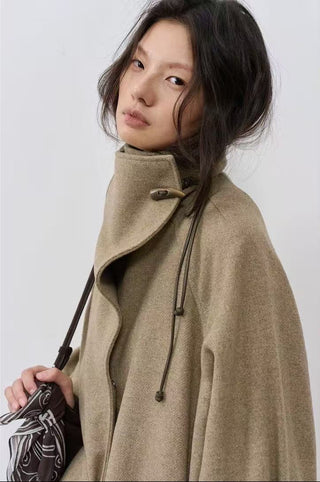 BALIANG Bitter Mid-Length Wool Coat-Khaki