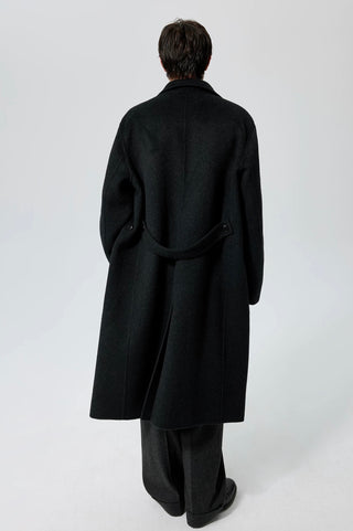 Simple Project Wool Chester Coat-Black