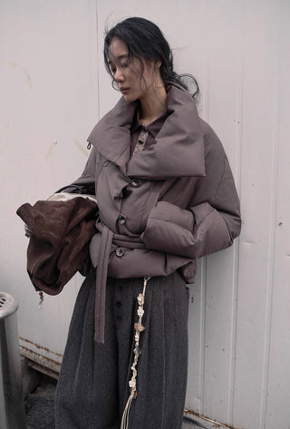BALIANG Reversible Batwing Down Coat-Truffle Brown